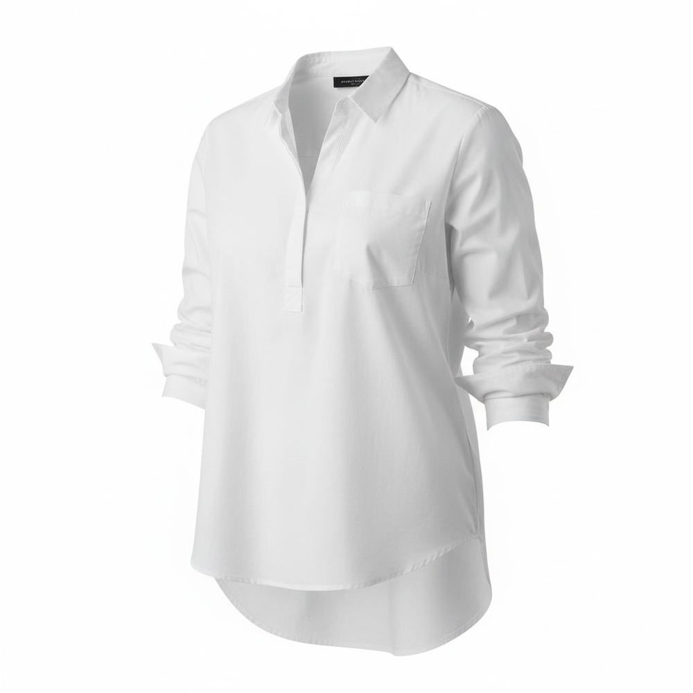 Alexander Jordan White Long-Sleeve Popover Button-Down Shirt size L